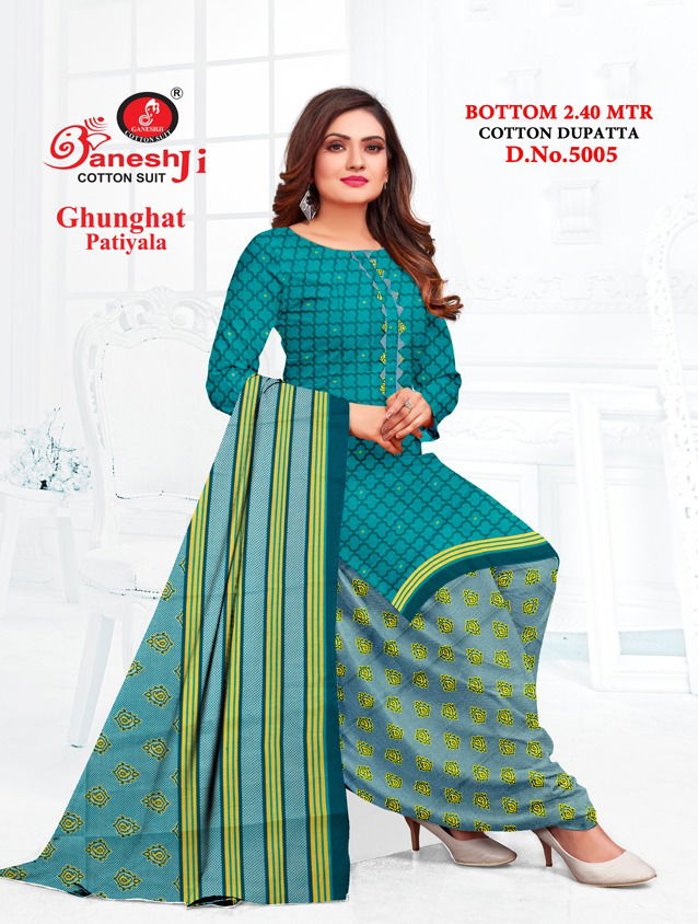 Ghunghat Vol 5 By Ganeshji Printed Cotton Dress Material Catalog